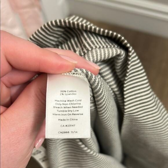 Talbots Women’s Gray White Striped Nautical Summer Classic Basic Skirt Size 14 - Picture 6 of 8